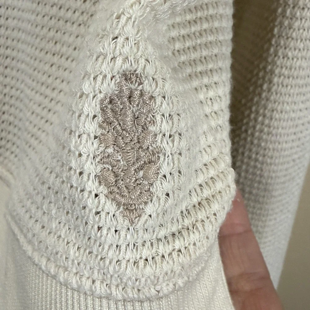Free People Movement Womens XS Snow Day Thermal Top Ivory Neon Trim Long Sleeve‎